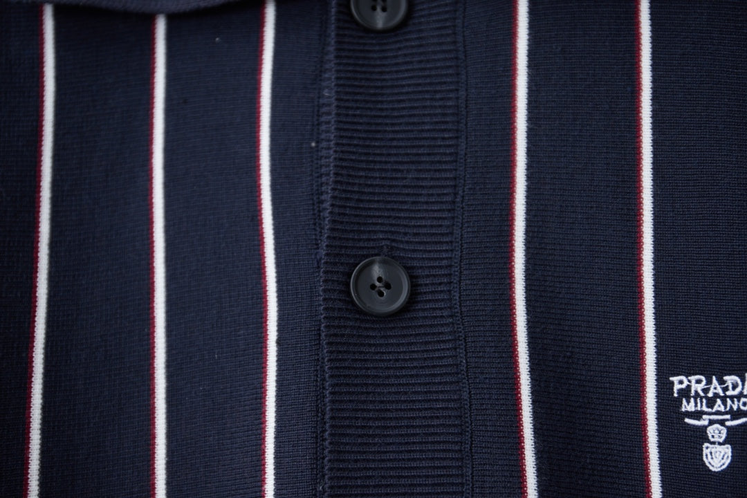 251014 New high-quality embroidered knitted cardigan and lapel sweater