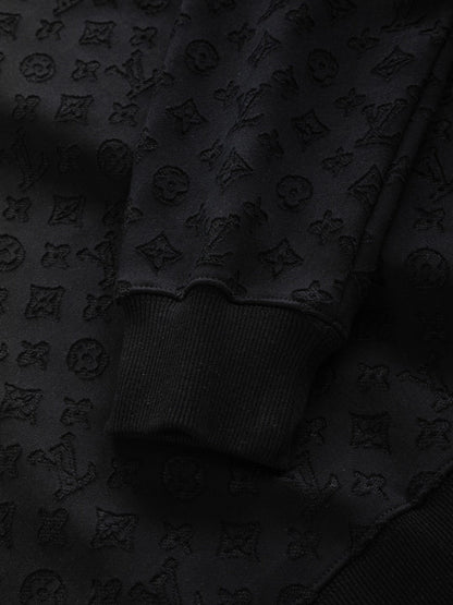 251014 A new high-quality full-body cut, embossed, letter-embroidered round-neck sweatshirt