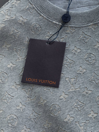 251014 A new high-quality full-body cut, embossed, letter-embroidered round-neck sweatshirt