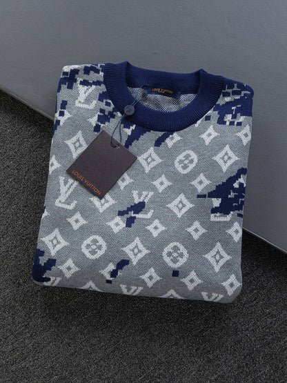 251014 A new high-quality jacquard full-printed graffiti letter round-neck sweatshirt