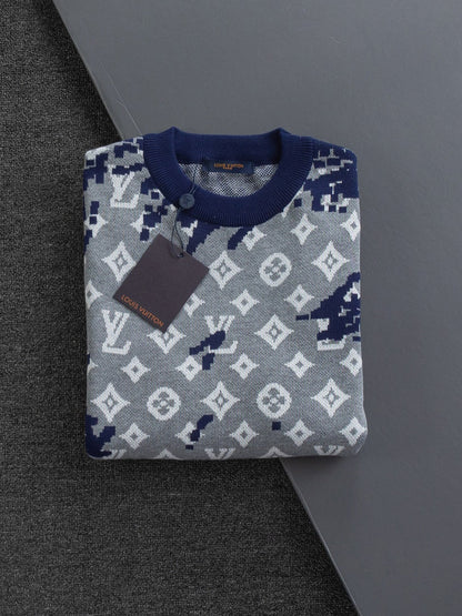251014 A new high-quality jacquard full-printed graffiti letter round-neck sweatshirt