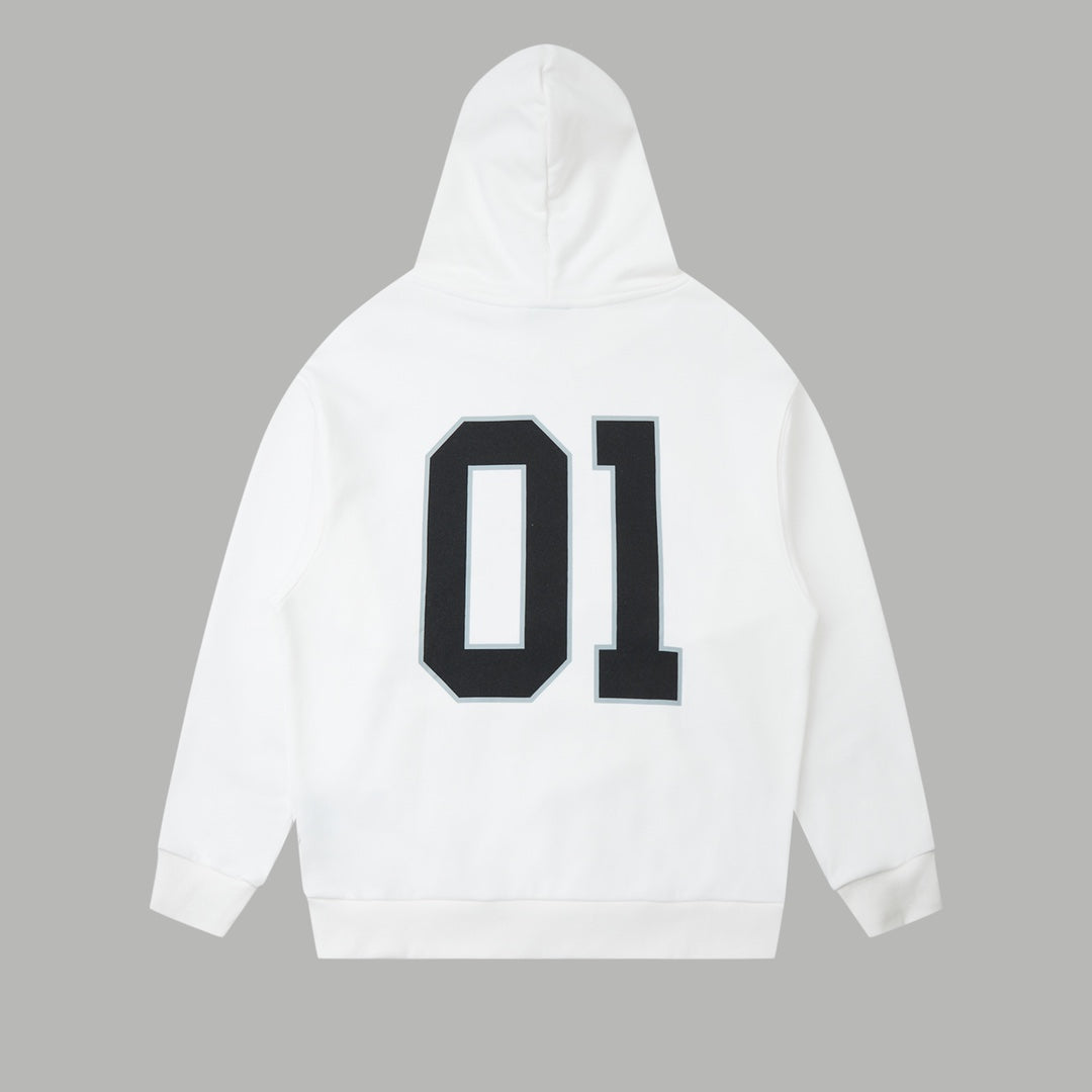251014 New high-quality basketball series embroidered hooded sweatshirt