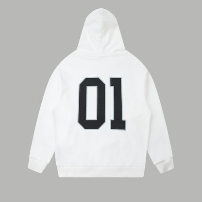251014 New high-quality basketball series embroidered hooded sweatshirt