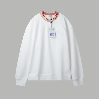 251014 A new high-quality, color-blocking, threaded, embroidered round-neck sweatshirt