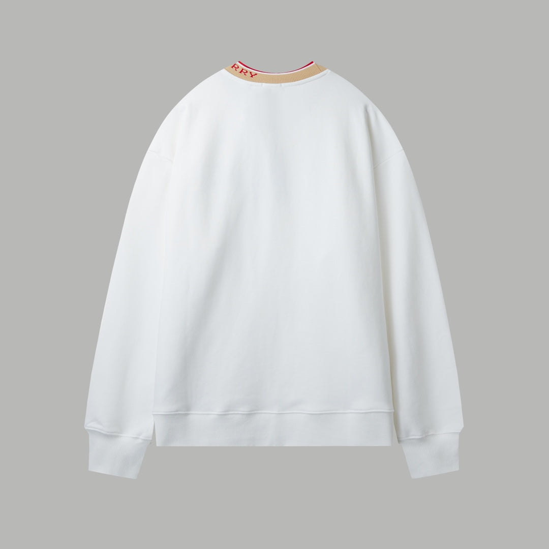 251014 A new high-quality, color-blocking, threaded, embroidered round-neck sweatshirt