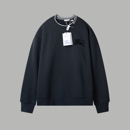 251014 A new high-quality, color-blocking, threaded, embroidered round-neck sweatshirt