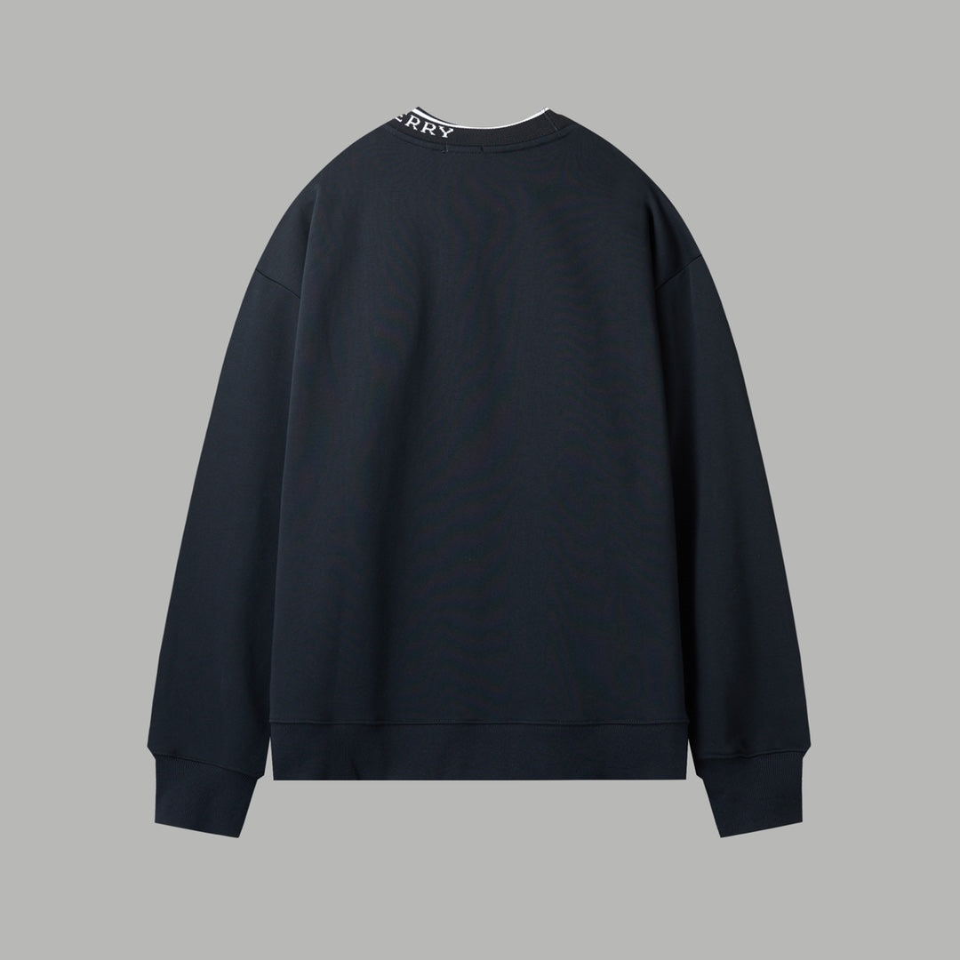 251014 A new high-quality, color-blocking, threaded, embroidered round-neck sweatshirt