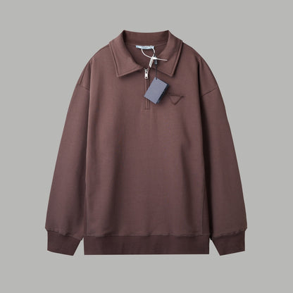 251014 A new high-quality chest triangular patchwork pullover with a lapel