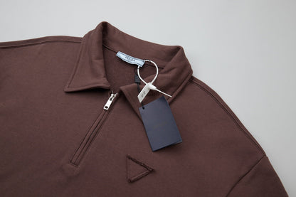 251014 A new high-quality chest triangular patchwork pullover with a lapel