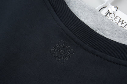 251014 New high-quality V-neck fake two-piece round-neck sweatshirt