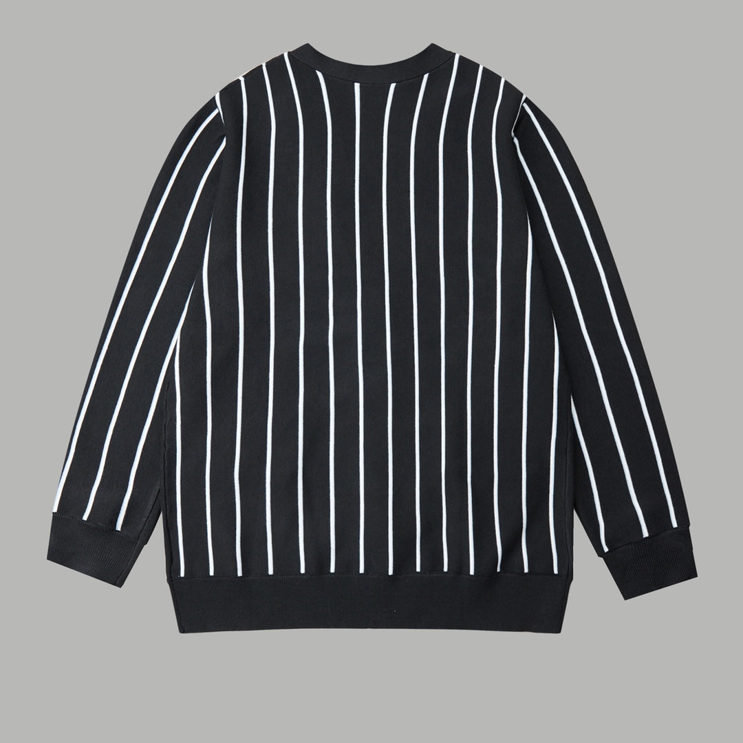 251014 New high-quality vertical embroidery knitted cardigan sweater