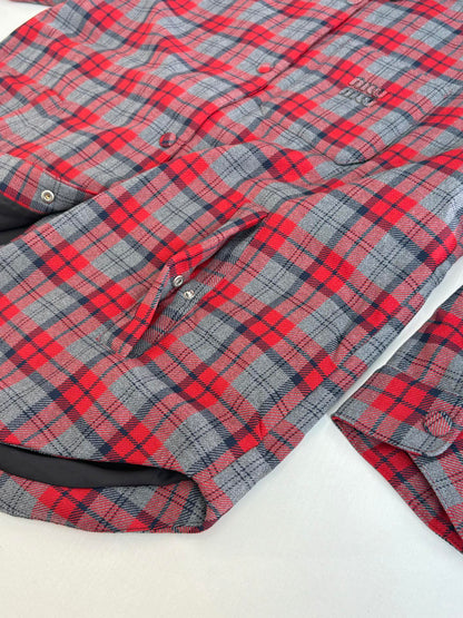 251021 new high-quality wine-red checkered button-down jacket and cotton-padded jacket