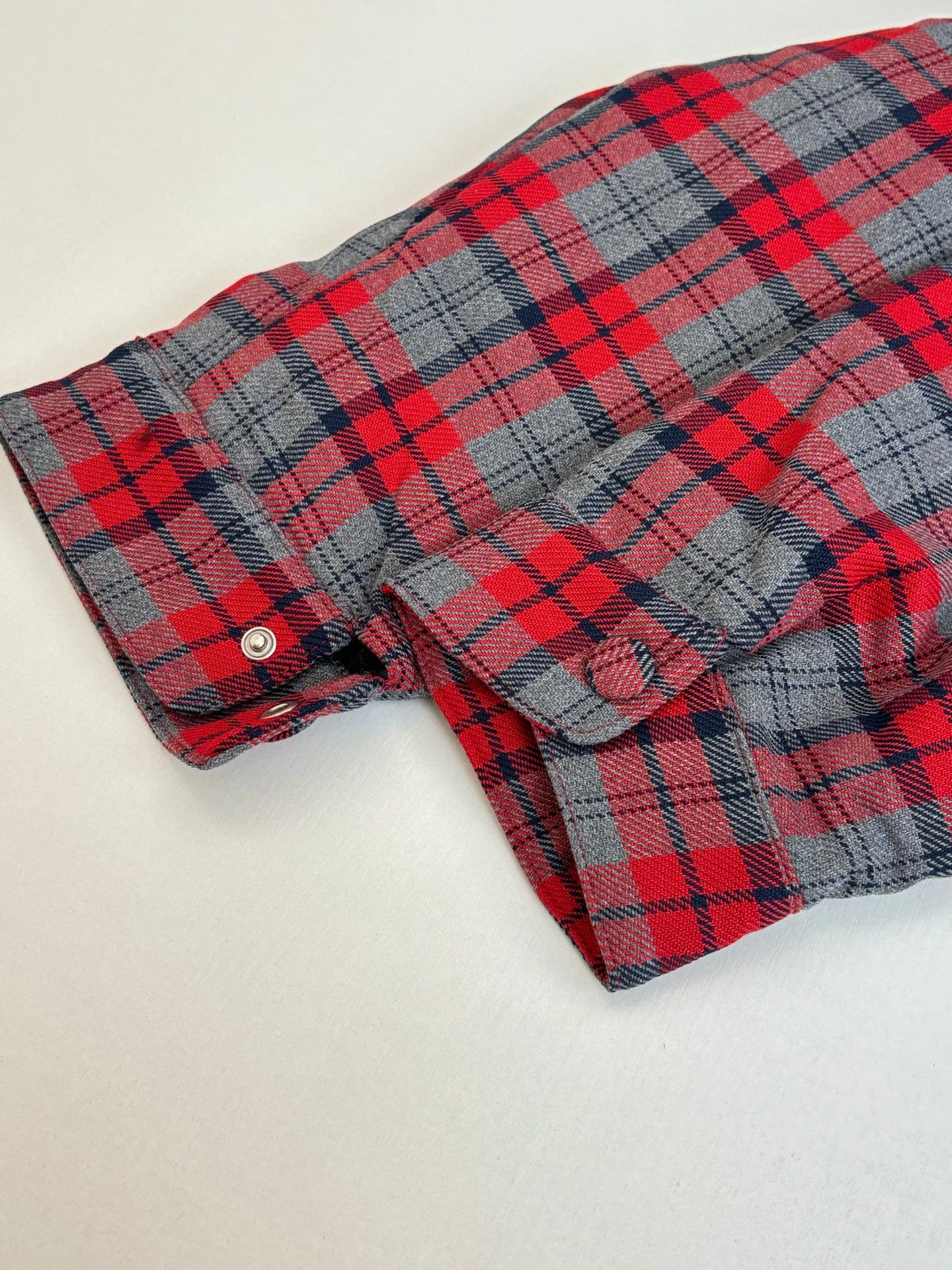 251021 new high-quality wine-red checkered button-down jacket and cotton-padded jacket