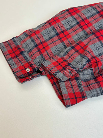 251021 new high-quality wine-red checkered button-down jacket and cotton-padded jacket