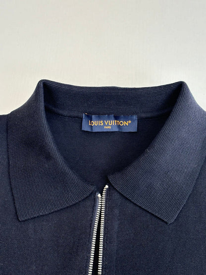 251021 New high-quality embossed lapel zipper knitted coat