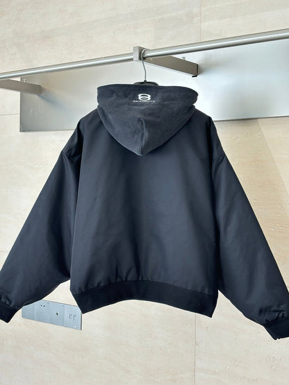 251021 New high-quality embroidered hooded zipper cotton-padded jacket