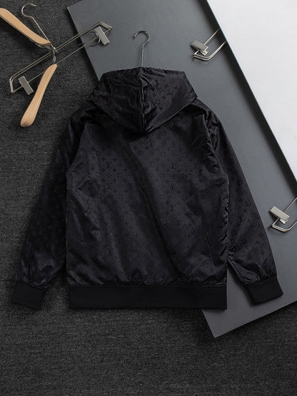 251021 new high-quality jacquard full-print hooded jacket