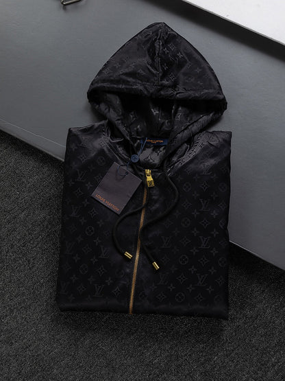 251021 new high-quality jacquard full-print hooded jacket
