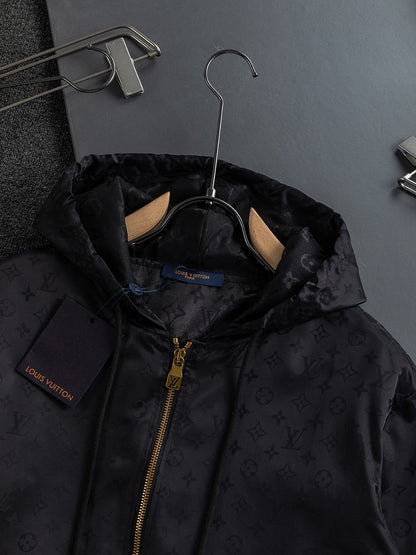 251021 new high-quality jacquard full-print hooded jacket