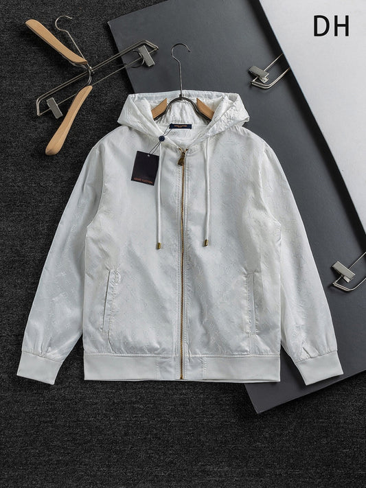 251021 new high-quality jacquard full-print hooded jacket