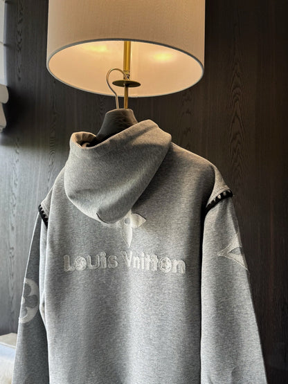 251021 New high-quality, heavily crafted burnt flower hoodie