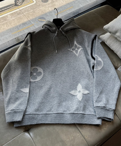 251021 New high-quality, heavily crafted burnt flower hoodie