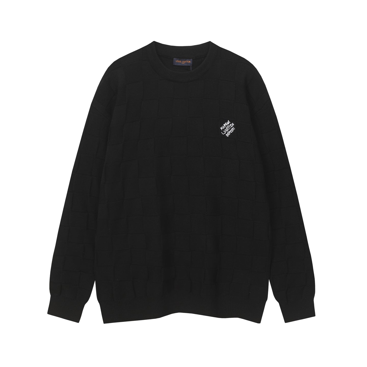 251021 New high-quality checkerboard series round-neck pullover sweater