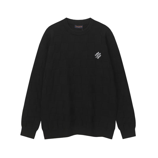 251021 New high-quality checkerboard series round-neck pullover sweater