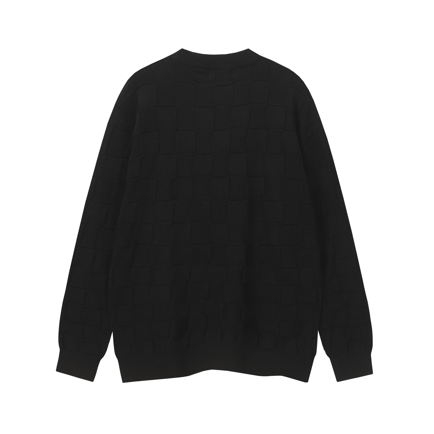 251021 New high-quality checkerboard series round-neck pullover sweater