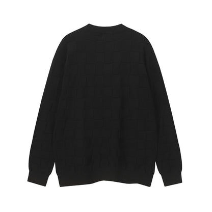 251021 New high-quality checkerboard series round-neck pullover sweater