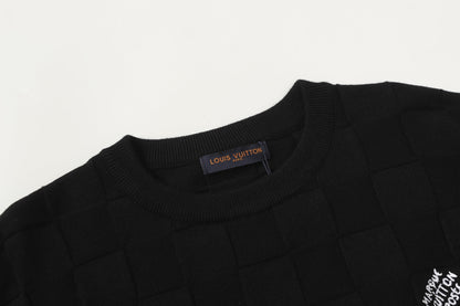 251021 New high-quality checkerboard series round-neck pullover sweater