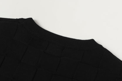 251021 New high-quality checkerboard series round-neck pullover sweater