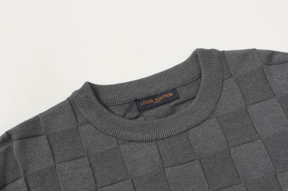 251021 New high-quality checkerboard series round-neck pullover sweater