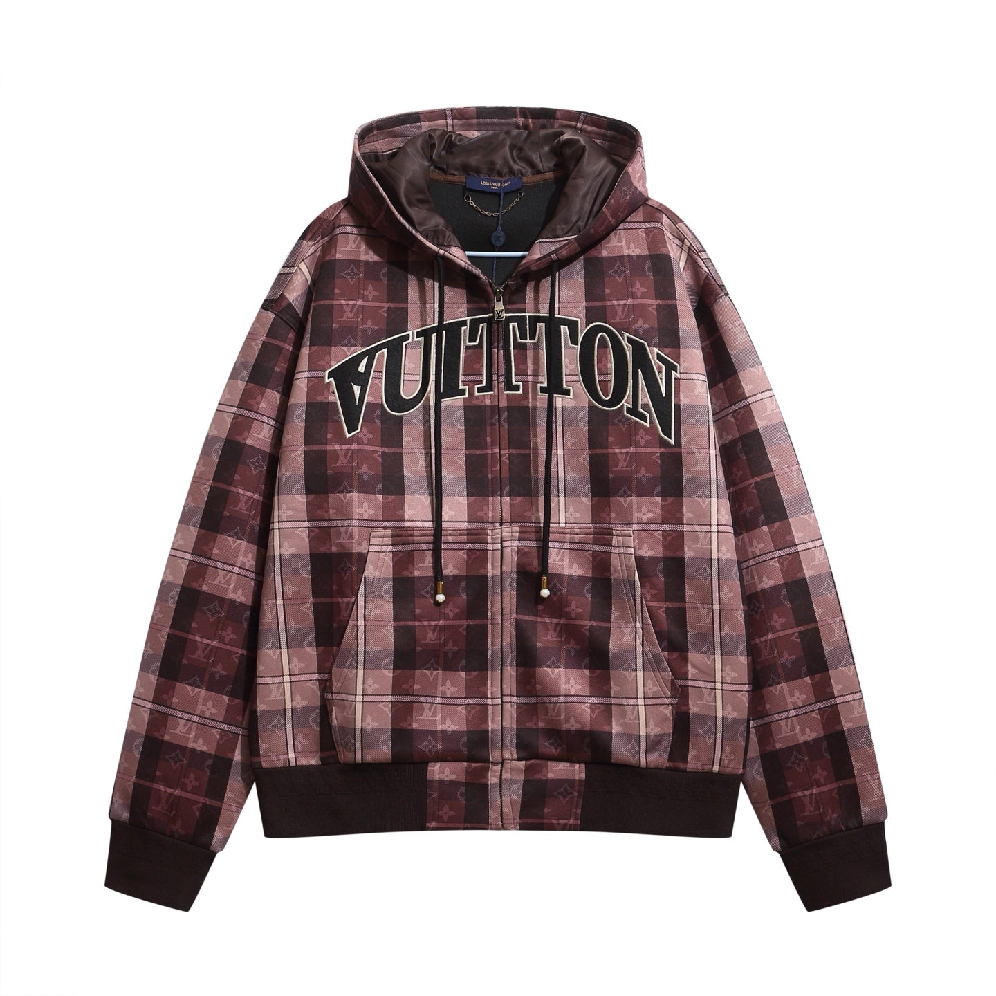 251021 A new high-quality checkered hooded loose jacket