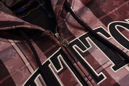 251021 A new high-quality checkered hooded loose jacket