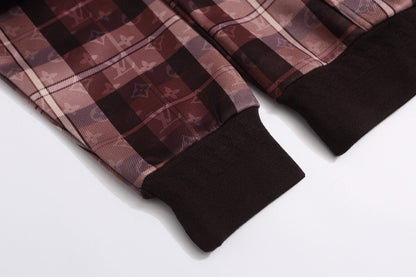 251021 A new high-quality checkered hooded loose jacket