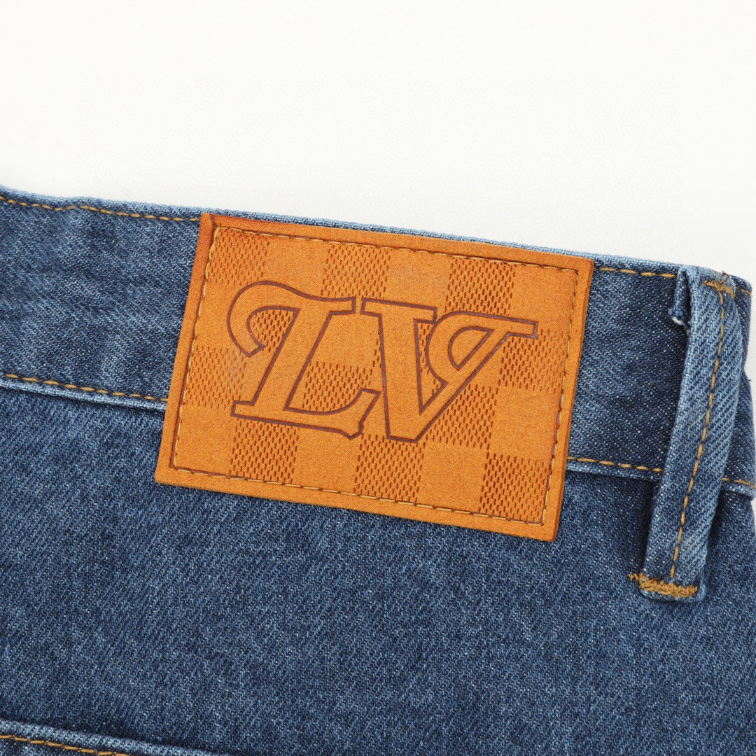 251021 New high-quality denim trousers with embroidered lower part