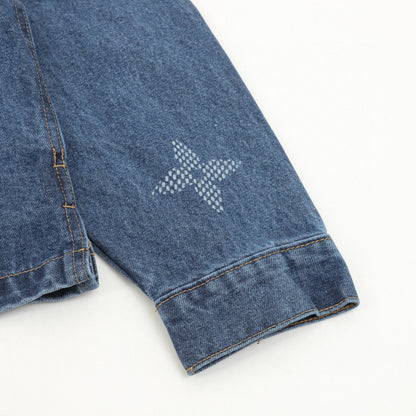251021 A new high-quality denim jacket with embroidered lower part