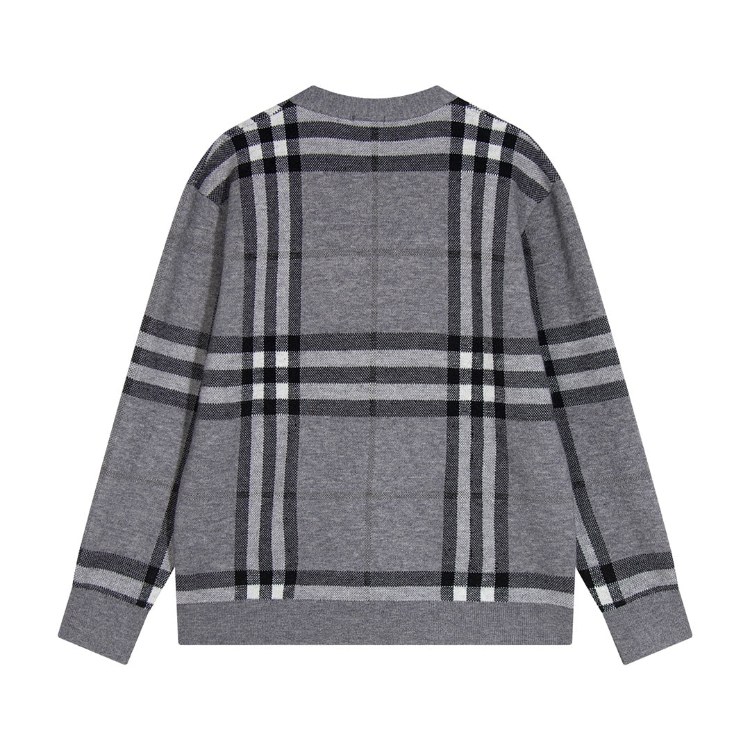 251021  new high-quality loose checkered cardigan sweater
