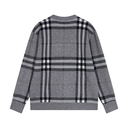 251021  new high-quality loose checkered cardigan sweater