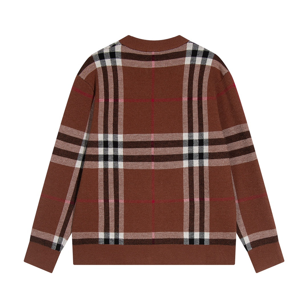 251021  new high-quality loose checkered cardigan sweater