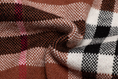 251021  new high-quality loose checkered cardigan sweater