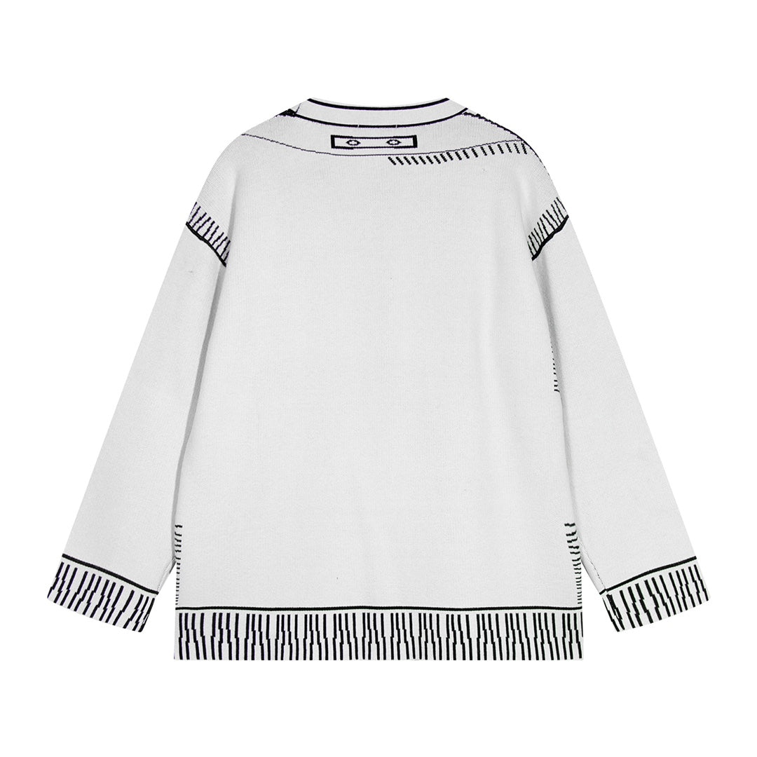 251021 New high-quality and distinctive graffiti wool sweater cardigan