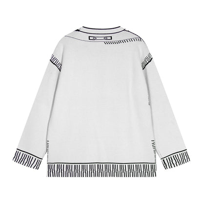 251021 New high-quality and distinctive graffiti wool sweater cardigan