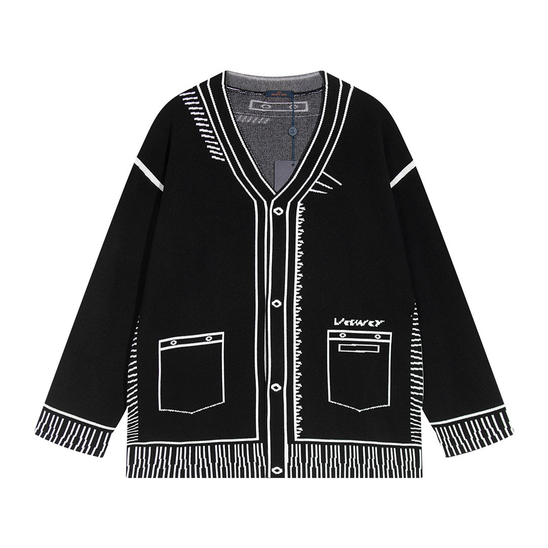 251021 New high-quality and distinctive graffiti wool sweater cardigan