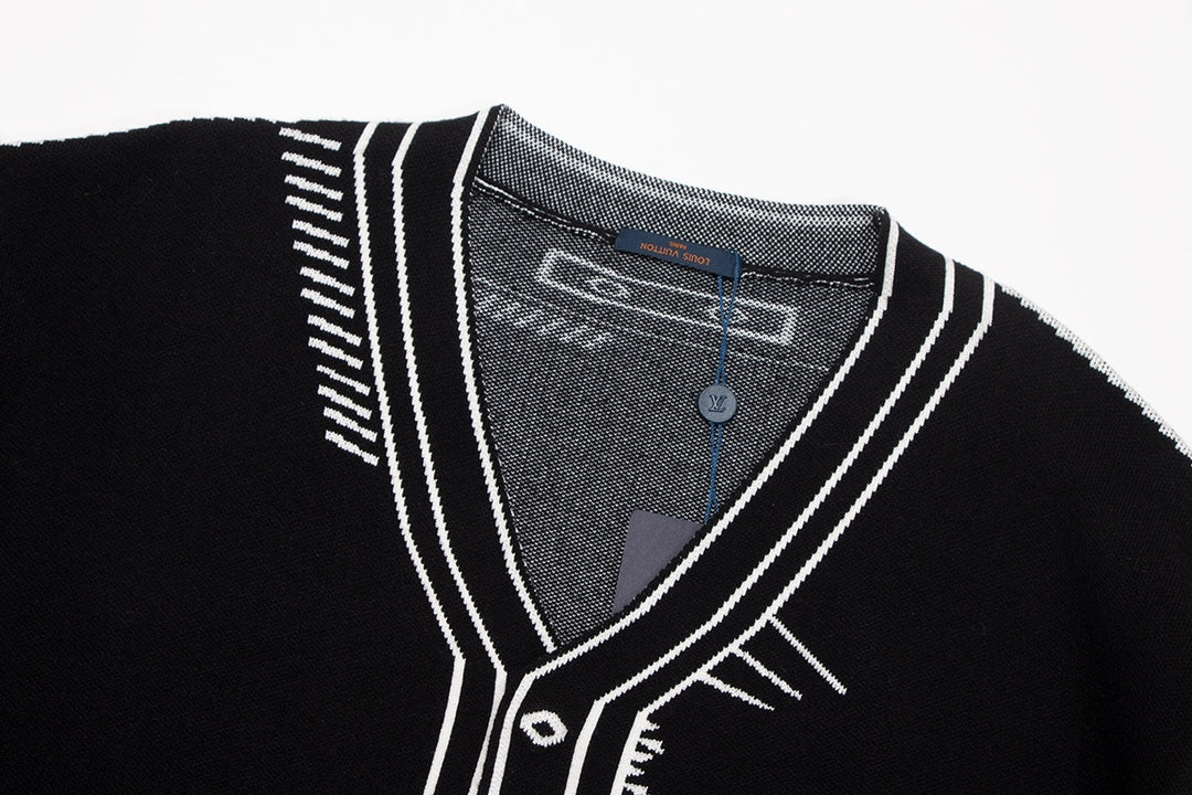 251021 New high-quality and distinctive graffiti wool sweater cardigan