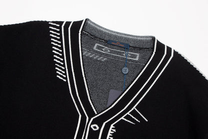 251021 New high-quality and distinctive graffiti wool sweater cardigan