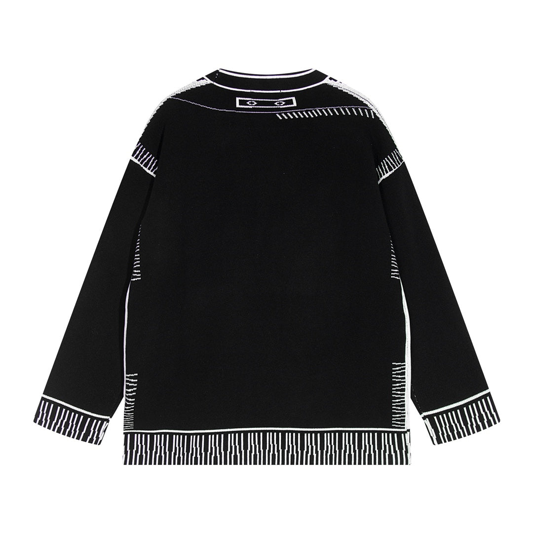 251021 New high-quality and distinctive graffiti wool sweater cardigan