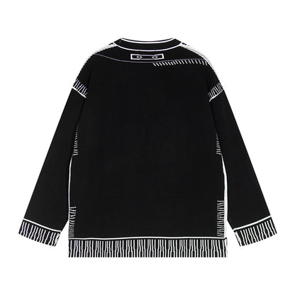 251021 New high-quality and distinctive graffiti wool sweater cardigan