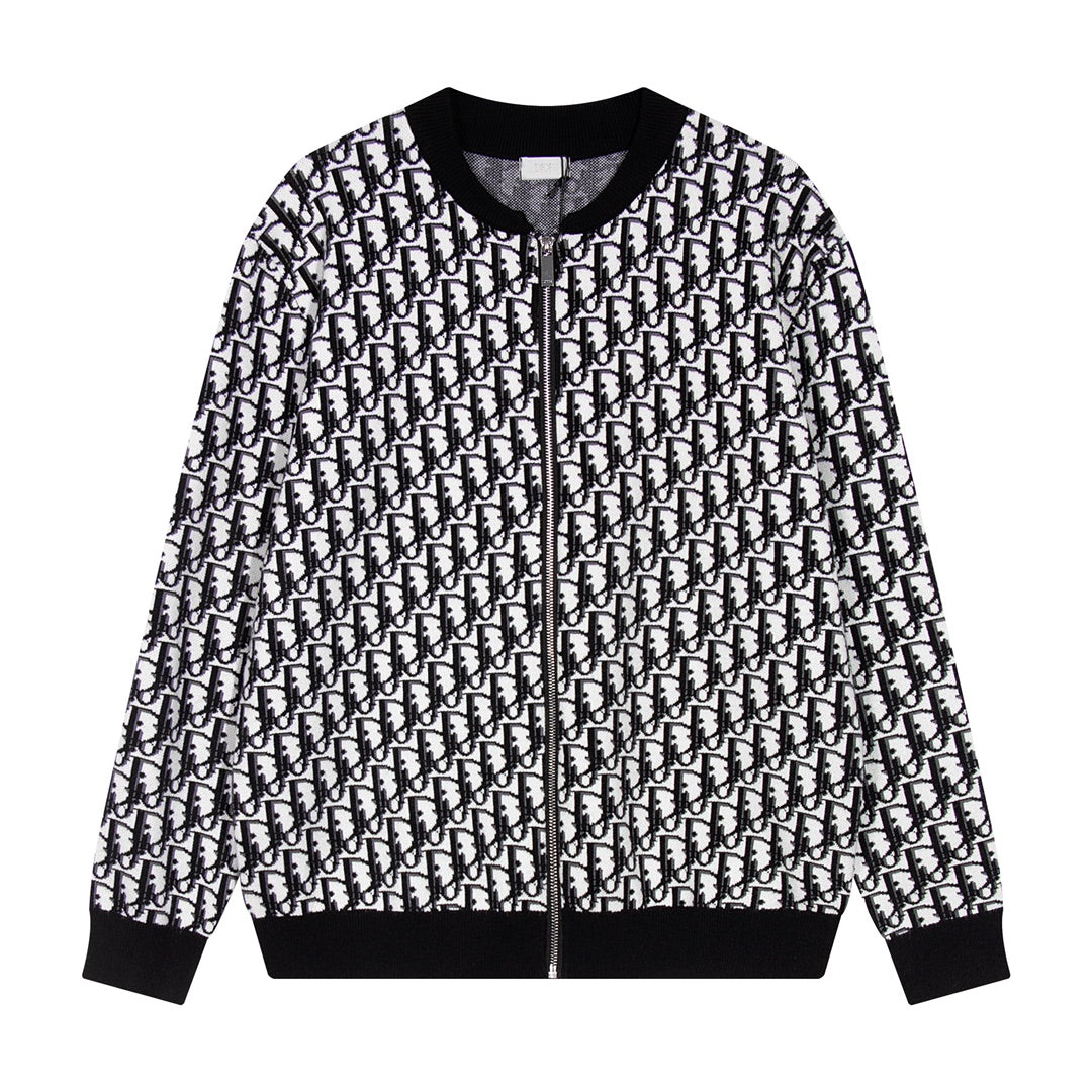 251021  new high-quality classic letter-printed sweater cardigan